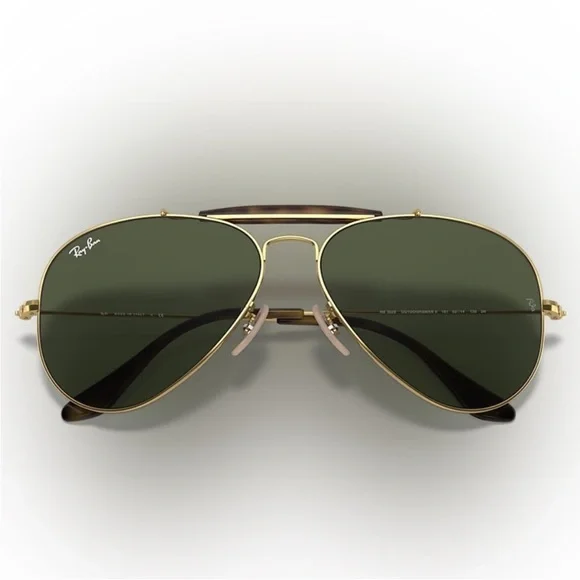 Ray-Ban NWOT Havana outdoorsman collection Gold Aviator Sunglasses unisex - Picture 5 of 6